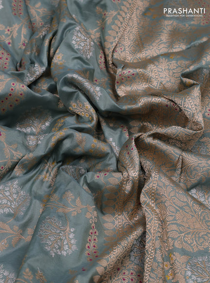 Grey Banarasi Uppada Silk Saree - Brocade