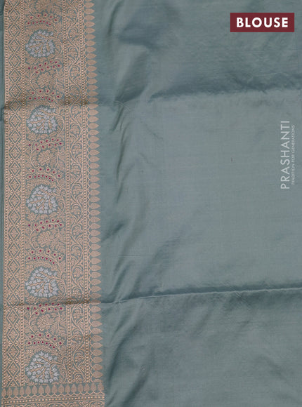 Grey Banarasi Uppada Silk Saree - Brocade