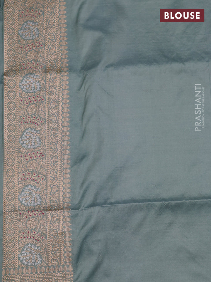 Grey Banarasi Uppada Silk Saree - Brocade