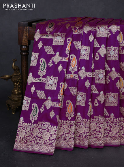 Purple Banarasi Uppada Silk Saree - Brocade