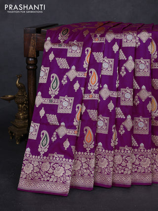 Purple Banarasi Uppada Silk Saree - Brocade