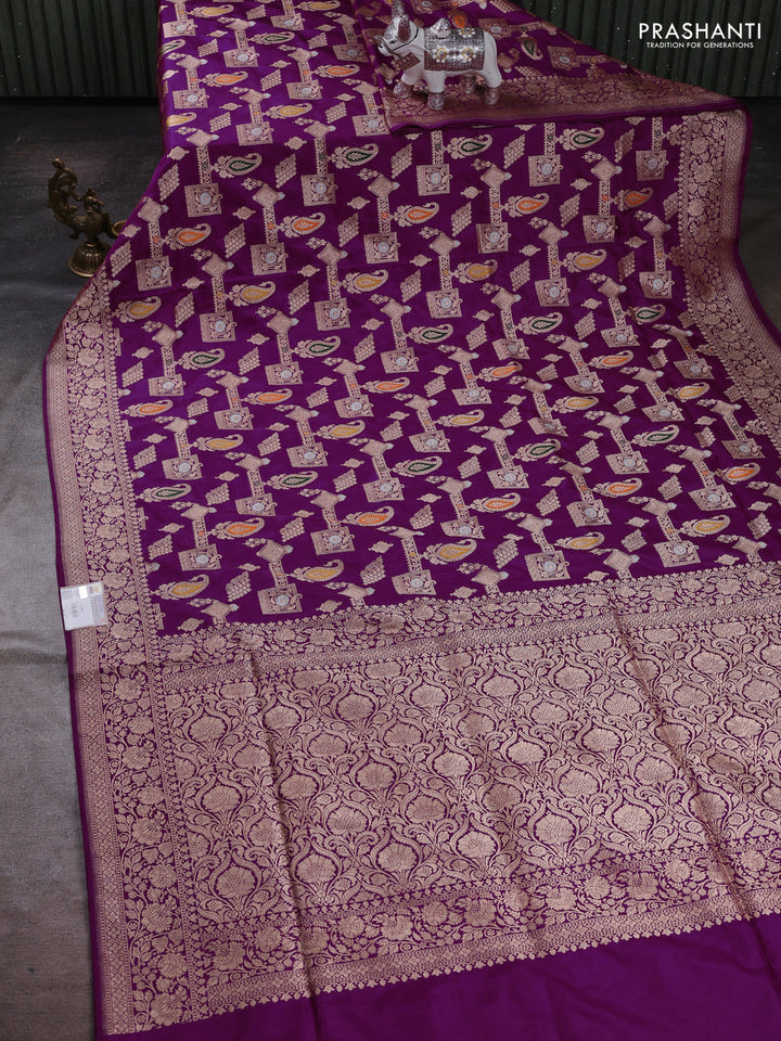 Purple Banarasi Uppada Silk Saree - Brocade