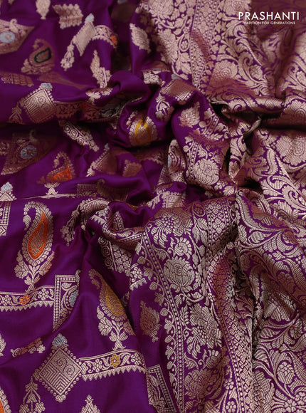 Purple Banarasi Uppada Silk Saree - Brocade
