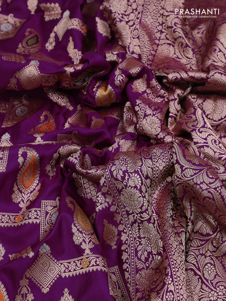 Purple Banarasi Uppada Silk Saree - Brocade