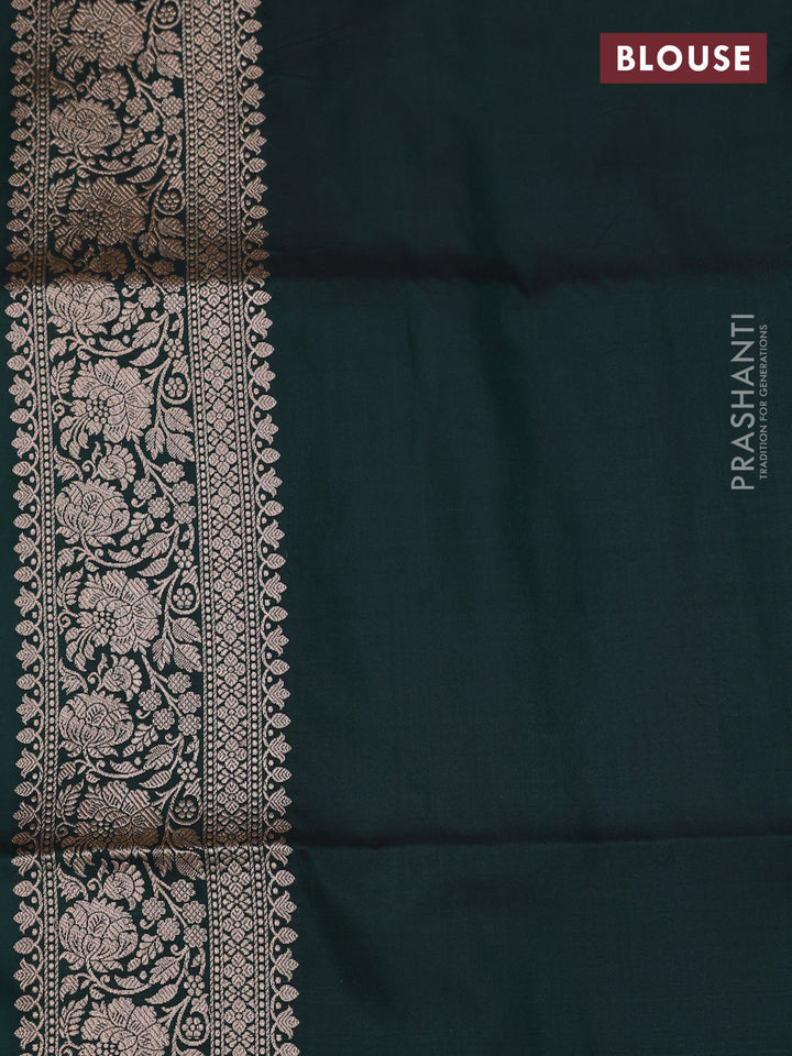 Bottle Green Banarasi Uppada Silk Saree - Brocade
