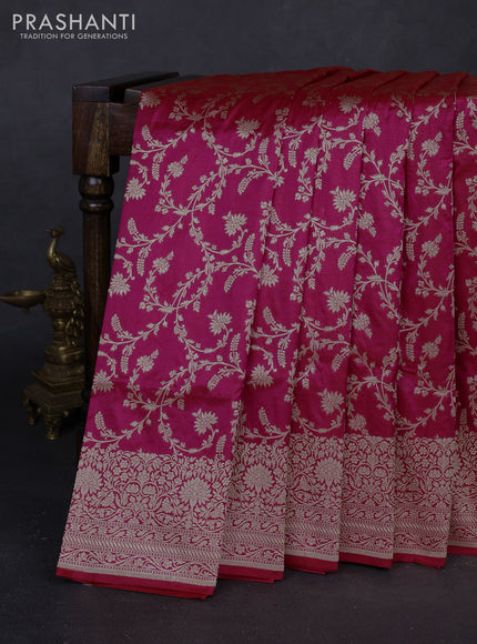 Pink Banarasi Uppada Silk Saree - Brocade