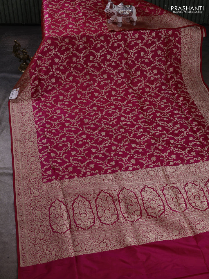 Pink Banarasi Uppada Silk Saree - Brocade