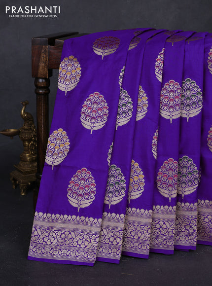 Purple Banarasi Uppada Silk Saree - Brocade
