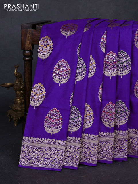 Purple Banarasi Uppada Silk Saree - Brocade