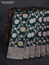 Bottle Green Banarasi Uppada Silk Saree - Brocade