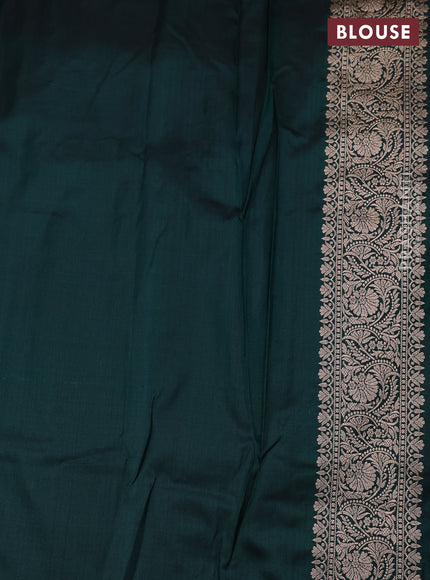 Bottle Green Banarasi Uppada Silk Saree - Brocade