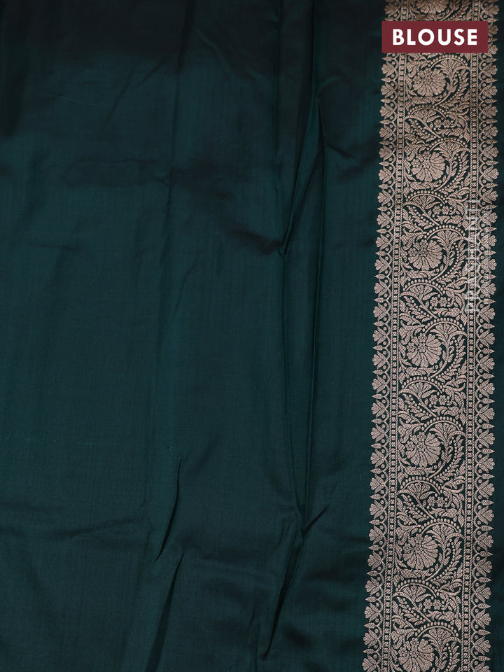 Bottle Green Banarasi Uppada Silk Saree - Brocade