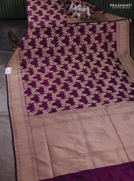 Wine Banarasi Uppada Silk Saree - Brocade