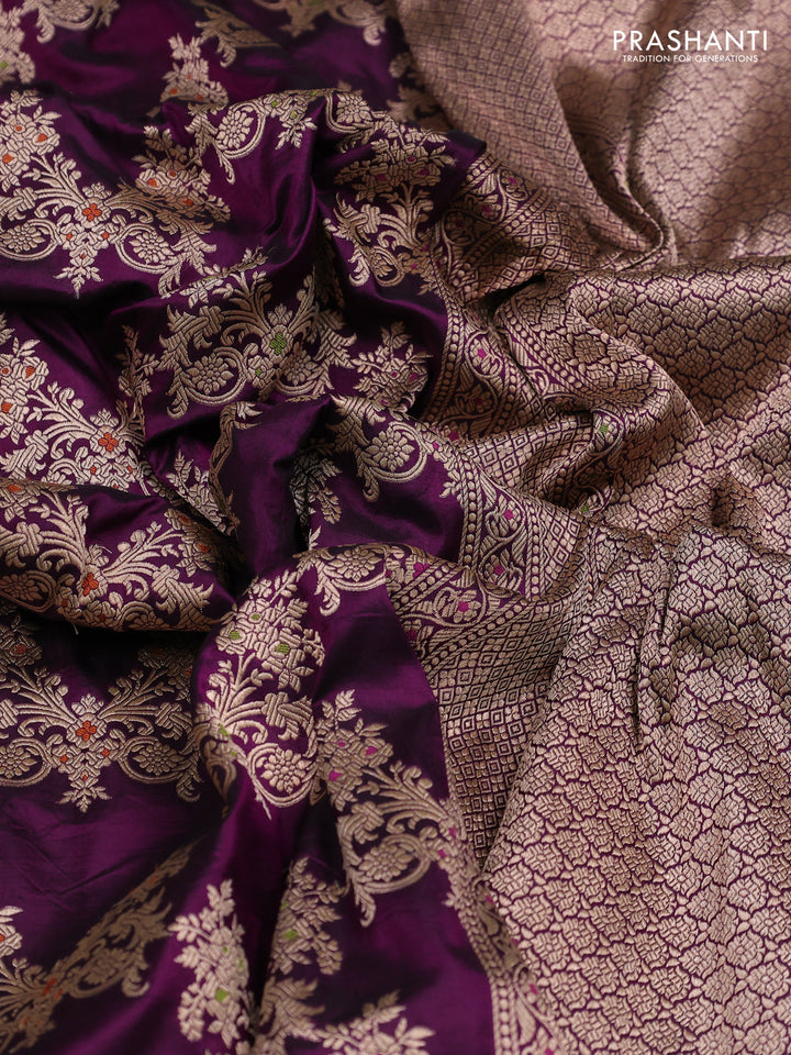 Wine Banarasi Uppada Silk Saree - Brocade