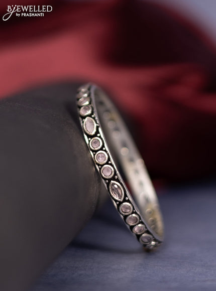 Oxidised bangle with baby pink stones