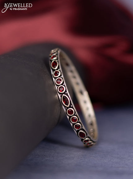 Oxidised bangle with ruby stones