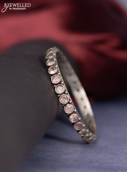 Oxidised bangle with baby pink stones