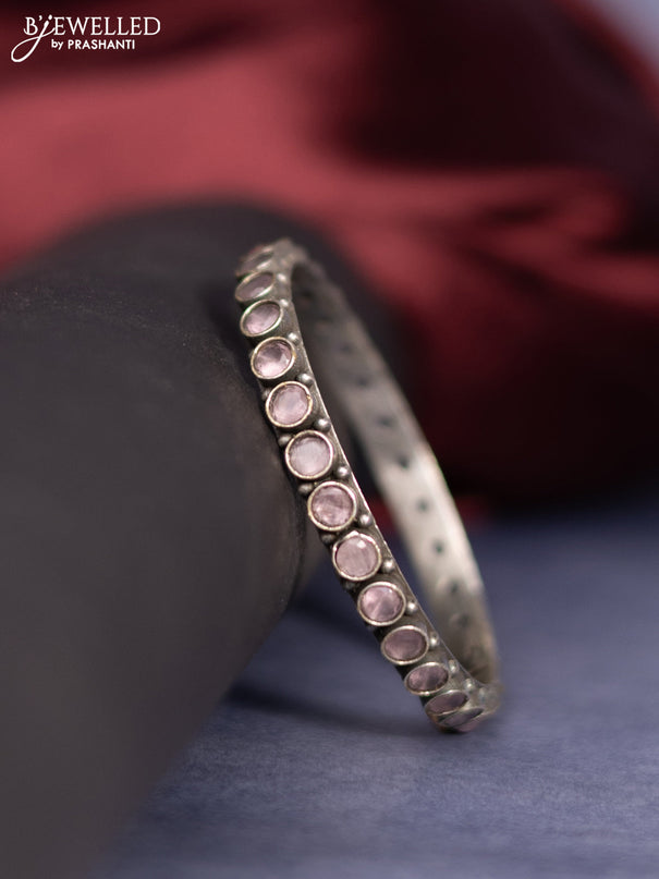 Oxidised bangle with baby pink stones