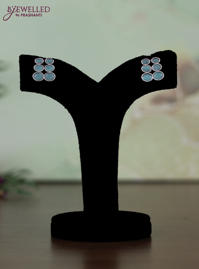 Oxidised necklace with mint green stones