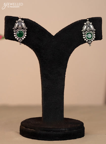Oxidised necklace in red and green stones