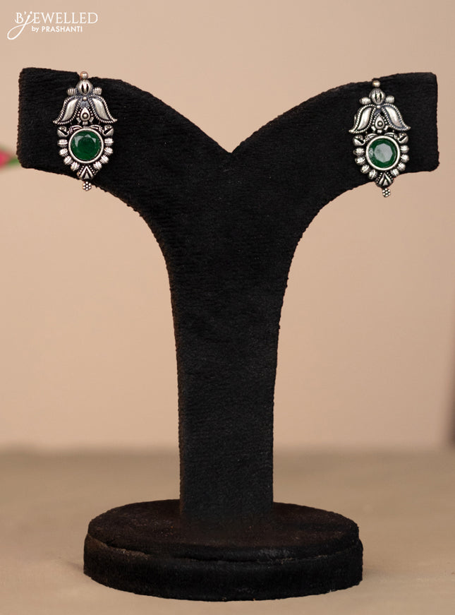 Oxidised necklace in red and green stones