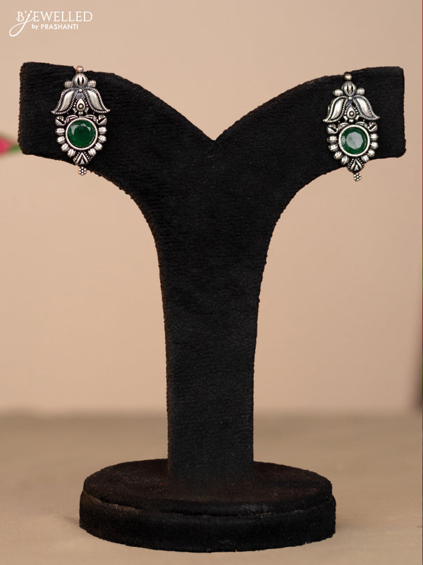 Oxidised necklace in red and green stones