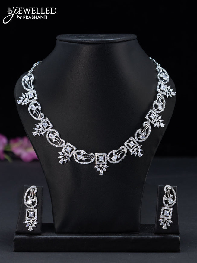 Zircon necklace with cz stones