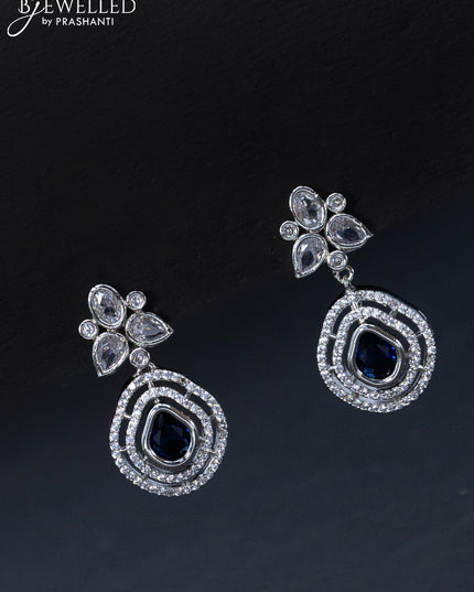 Zircon necklace with sapphire and cz stones