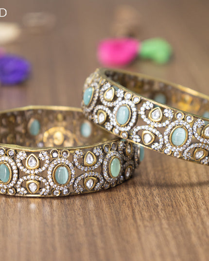 Victorian bangles with mint green and cz stones