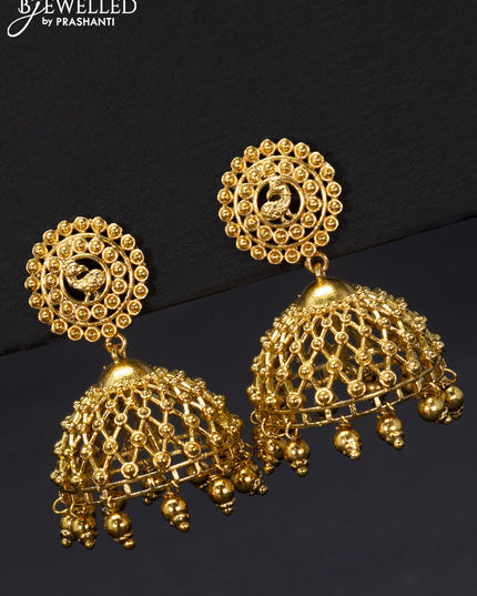 Antique jhumka with golden beads hangings