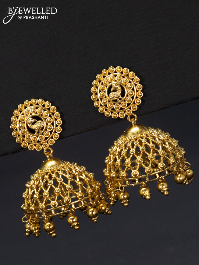 Antique jhumka with golden beads hangings