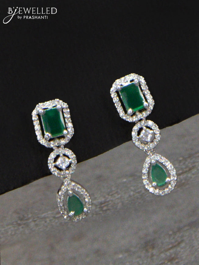 Zircon haaram with emerald and cz stones