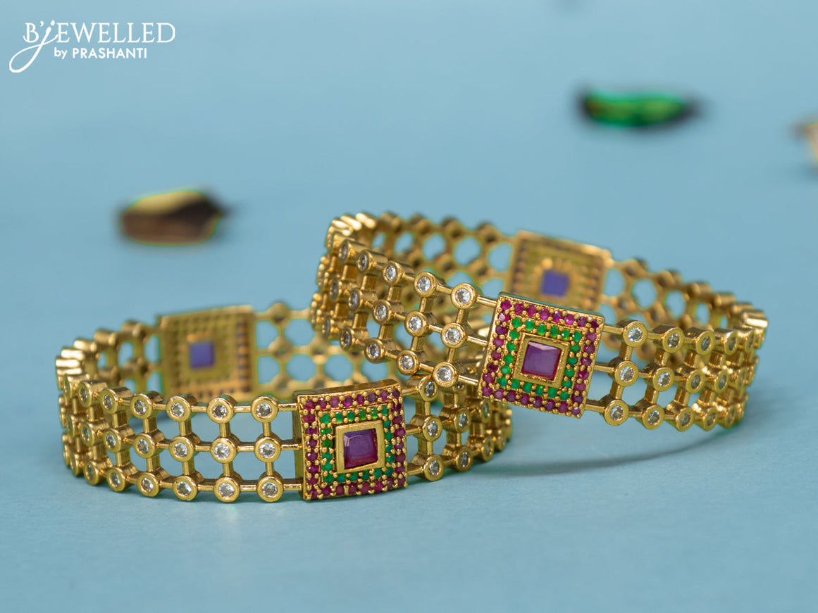 Antique bangles with kemp and cz stones