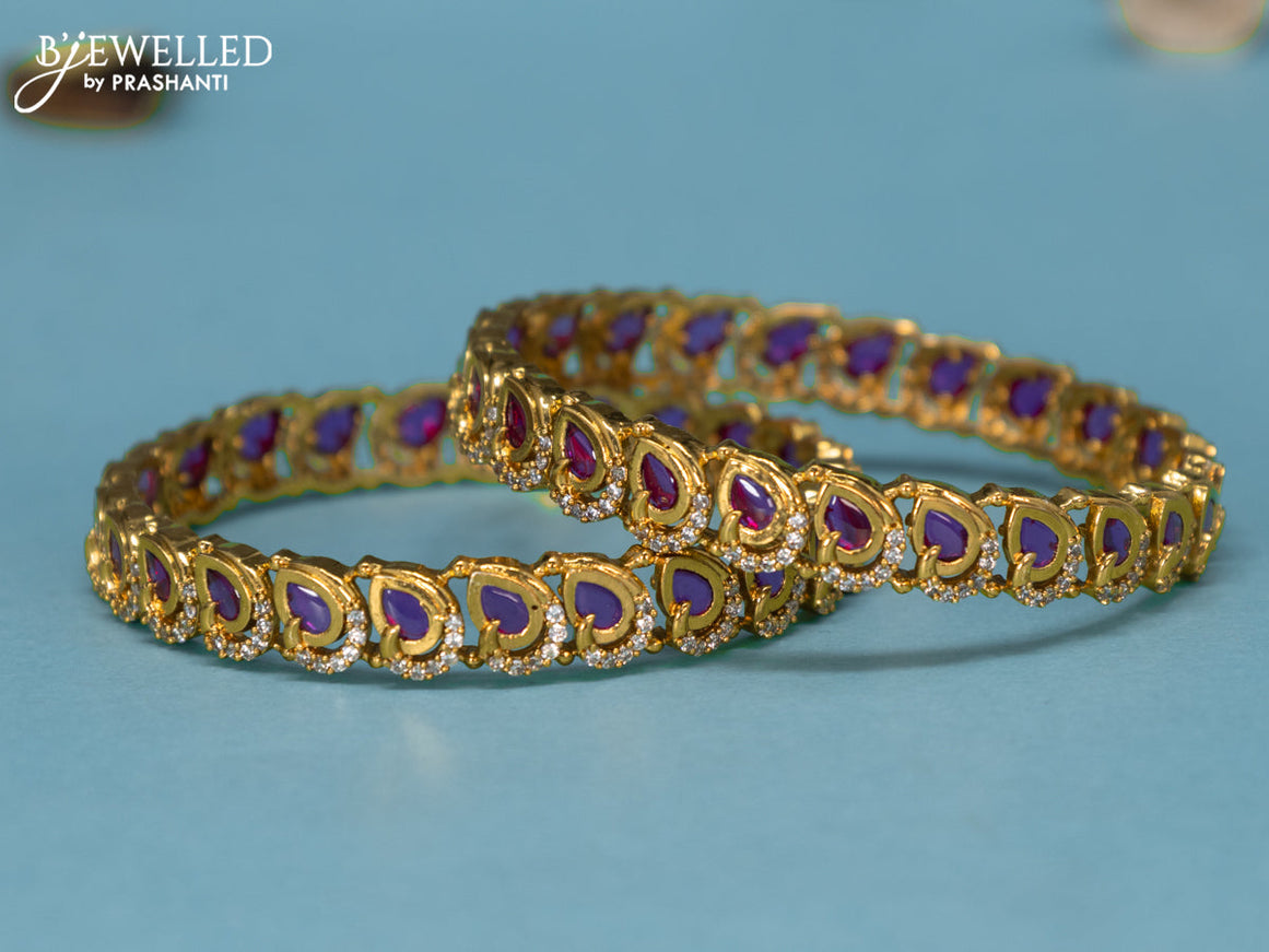 Antique bangles with pink kemp and cz stones