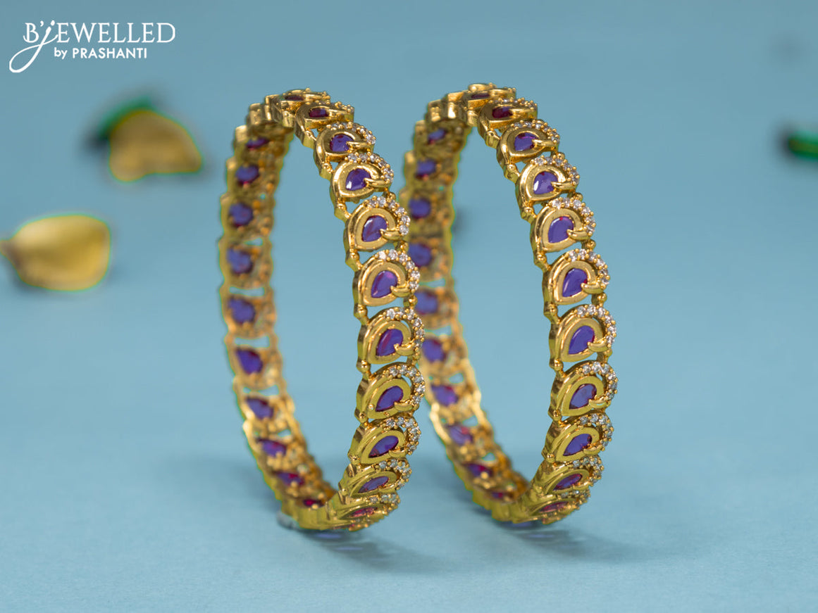 Antique bangles with pink kemp and cz stones