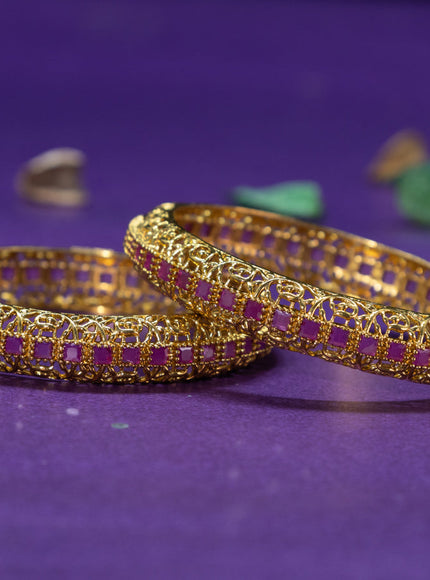 Antique bangles with pink kemp stones