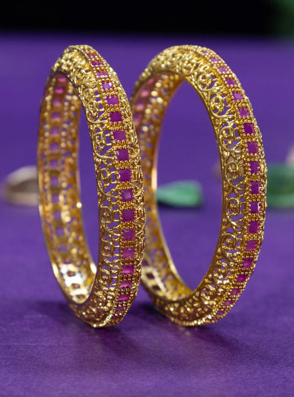 Antique bangles with pink kemp stones