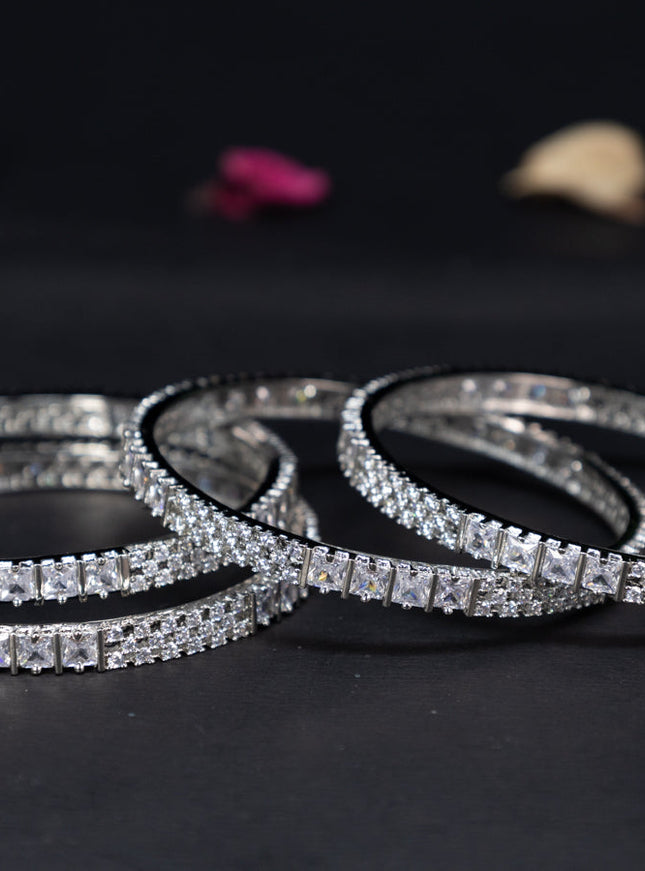 Zircon bangles with cz stones