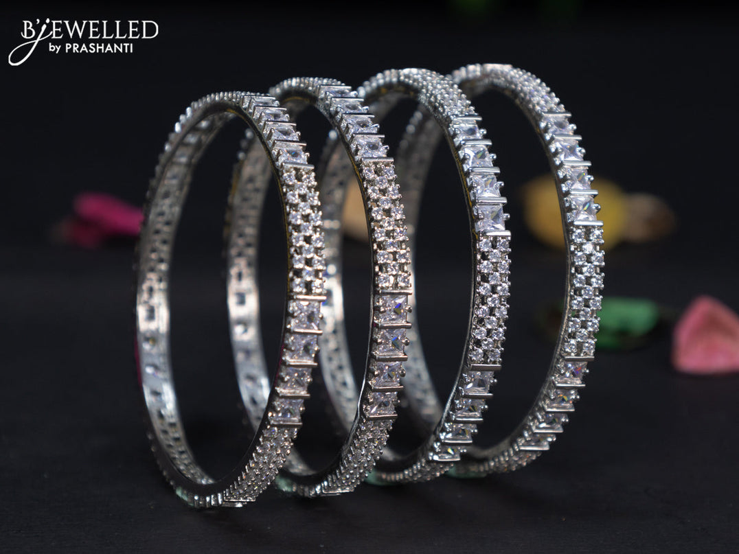 Zircon bangles with cz stones