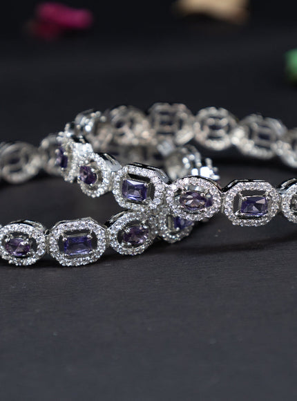 Zircon bangles with violet and cz stones