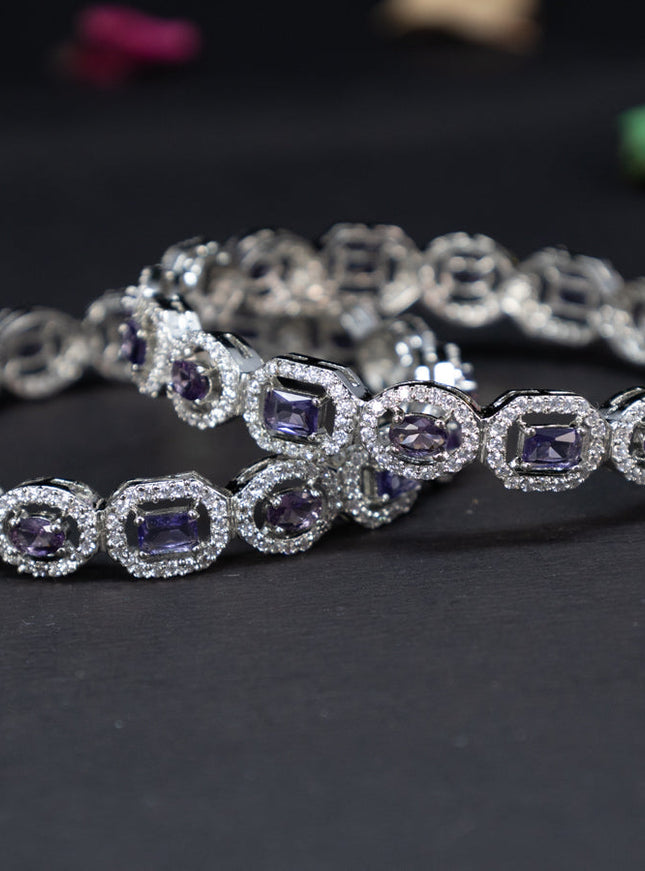 Zircon bangles with violet and cz stones