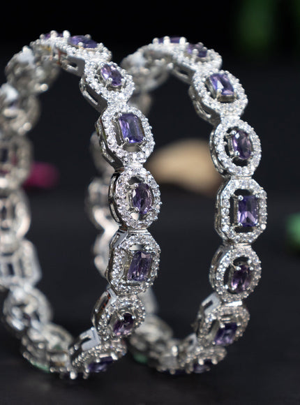 Zircon bangles with violet and cz stones