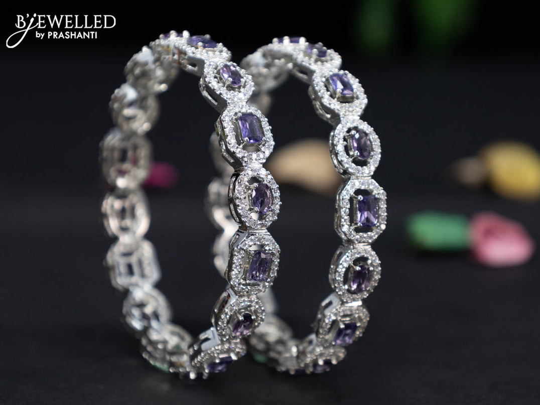Zircon bangles with violet and cz stones
