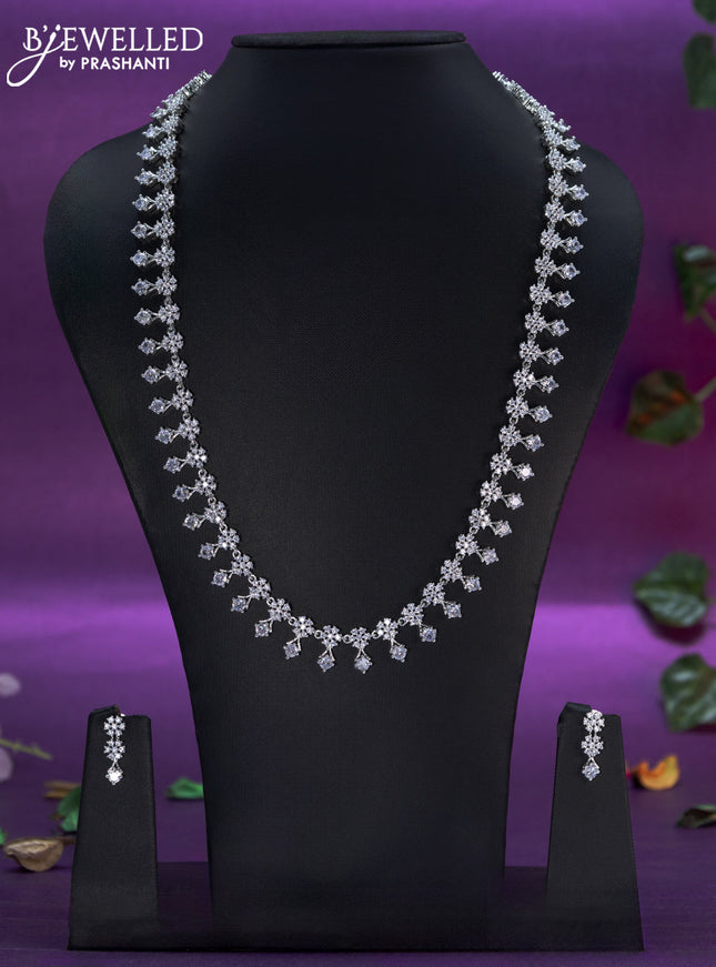 Zircon haaram floral design with cz stones