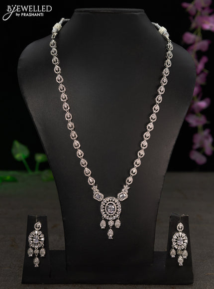 Zircon haaram with cz stones and hangings