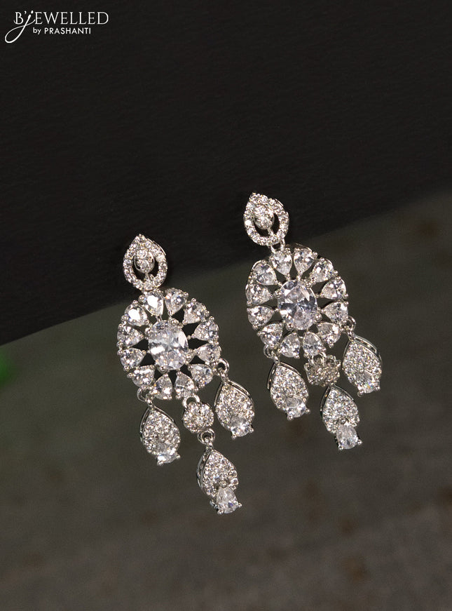 Zircon haaram with cz stones and hangings