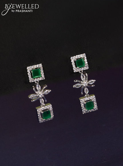 Zircon haaram with emerald and cz stones