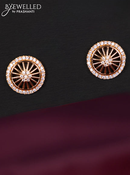 Rose gold earring with cz stones