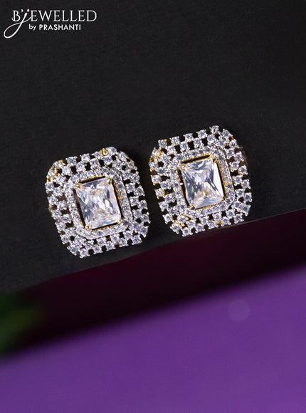 Beaded violet choker with cz stone pendant