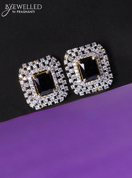 Beaded black choker with cz and black stone pendant